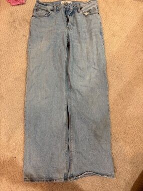 Abercrombie & Fitch Light Blue Wide-Leg Jeans